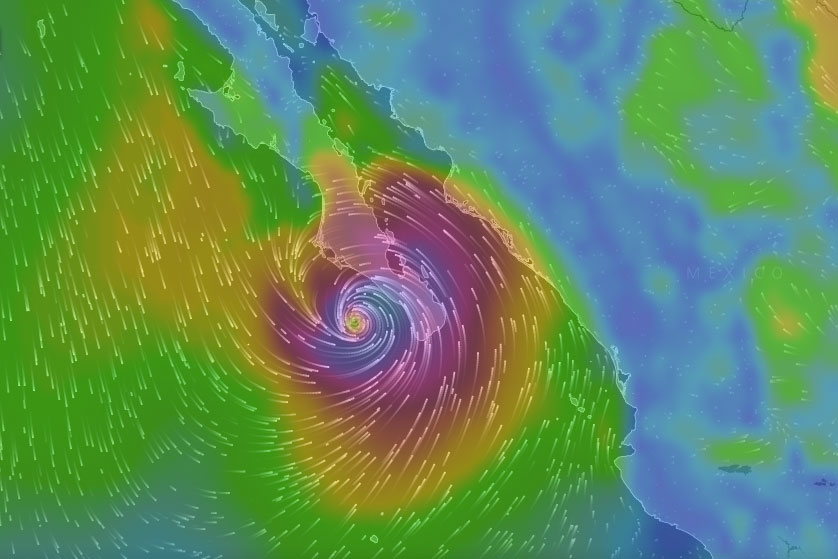 windyty screen grab of hurricane blanca